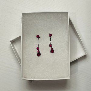 Red post drop earrings
